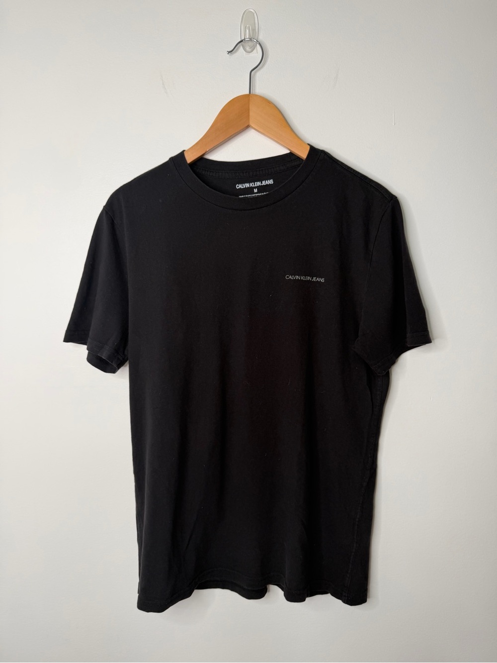 Calvin Klein Jeans Men’s Black Logo T Shirt Short Sleeve Casual Crewneck Size M